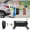 imageTimber Ridge 49 Extra Long Collapsible Folding Wagon with Tailgate and Brakes 300lbs Heavy Duty Foldable Wagon with Adjustable Handle 250L Capacity Portable Cart for Outdoor Camping Sports GreenGray
