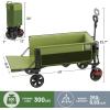 imageTimber Ridge 49 Extra Long Collapsible Folding Wagon with Tailgate and Brakes 300lbs Heavy Duty Foldable Wagon with Adjustable Handle 250L Capacity Portable Cart for Outdoor Camping Sports GreenGreen