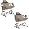 imageTIMBER RIDGE Hammock Camping Chair with Adjustable Backrest Heavy Duty Folding Hammock Chair Supports 300lbs Portable Hammock Chair for Camping Travelling and Patio Black 2 PackTan 2 Set