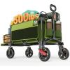 imageTimber Ridge 49 Extra Long Collapsible Folding Wagon with Tailgate and Brakes 300lbs Heavy Duty Foldable Wagon with Adjustable Handle 250L Capacity Portable Cart for Outdoor Camping Sports GreenGreen