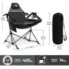 imageTIMBER RIDGE Oversized Hammock Camping Chair Swinging Chair with Adjustable Back and Seat Height Portable Folding Rocking Chair for Outdoor Lawn Backyard and Patio Supports 400lbs Black 2 PackBlack2 Pack