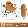 imageTIMBER RIDGE Oversized Hammock Camping Chair Swinging Chair with Adjustable Back and Seat Height Portable Folding Rocking Chair for Outdoor Lawn Backyard and Patio Supports 400lbs Black 2 PackOrange