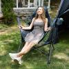 imageTIMBER RIDGE Oversized Hammock Camping Chair Swinging Chair with Adjustable Back and Seat Height Portable Folding Rocking Chair for Outdoor Lawn Backyard and Patio Supports 400lbs Black 2 PackBlue