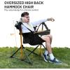 imageTIMBER RIDGE Oversized Hammock Camping Chair Swinging Chair with Adjustable Back and Seat Height Portable Folding Rocking Chair for Outdoor Lawn Backyard and Patio Supports 400lbs Black 2 PackBlack2 Pack