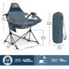 imageTIMBER RIDGE Oversized Hammock Camping Chair Swinging Chair with Adjustable Back and Seat Height Portable Folding Rocking Chair for Outdoor Lawn Backyard and Patio Supports 400lbs Black 2 PackBlue