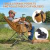 imageTIMBER RIDGE Oversized Hammock Camping Chair Swinging Chair with Adjustable Back and Seat Height Portable Folding Rocking Chair for Outdoor Lawn Backyard and Patio Supports 400lbs Black 2 PackOrange