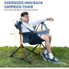 imageTIMBER RIDGE Oversized Hammock Camping Chair Swinging Chair with Adjustable Back and Seat Height Portable Folding Rocking Chair for Outdoor Lawn Backyard and Patio Supports 400lbs Black 2 PackBlue