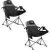 imageTIMBER RIDGE Oversized Hammock Camping Chair Swinging Chair with Adjustable Back and Seat Height Portable Folding Rocking Chair for Outdoor Lawn Backyard and Patio Supports 400lbs Black 2 PackBlack2 Pack