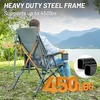 image:imageTimber Ridge Oversized Camping Chair with Lumbar Support Portable Folding Chair Heavy Duty for Adults Supports 450 LBS for Outdoor Camping Lawn with High Back Cup Holder Side Pocket GreyGrey