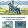 image:imageTimber Ridge Oversized Camping Chair with Lumbar Support Portable Folding Chair Heavy Duty for Adults Supports 450 LBS for Outdoor Camping Lawn with High Back Cup Holder Side Pocket GreyBlue