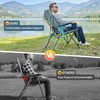 image:imageTimber Ridge Oversized Camping Chair with Lumbar Support Portable Folding Chair Heavy Duty for Adults Supports 450 LBS for Outdoor Camping Lawn with High Back Cup Holder Side Pocket GreyBlue