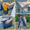 image:imageTimber Ridge Oversized Camping Chair with Lumbar Support Portable Folding Chair Heavy Duty for Adults Supports 450 LBS for Outdoor Camping Lawn with High Back Cup Holder Side Pocket GreyBlue