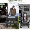 image:imageTIMBER RIDGE 400L Large Capacity Folding Double Decker Wagon with Brakes 54 Extra Long Extender Wagon Cart 450lbs Heavy Duty Collapsible Cart AllTerrain Big Wheels for Camping Sports ShoppingGray With Brakes