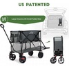 image:imageTIMBER RIDGE 400L Large Capacity Folding Double Decker Wagon with Brakes 54 Extra Long Extender Wagon Cart 450lbs Heavy Duty Collapsible Cart AllTerrain Big Wheels for Camping Sports ShoppingGray With Brakes