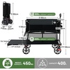 image:imageTIMBER RIDGE 400L Large Capacity Folding Double Decker Wagon with Brakes 54 Extra Long Extender Wagon Cart 450lbs Heavy Duty Collapsible Cart AllTerrain Big Wheels for Camping Sports ShoppingBlack With Brakes