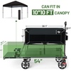 image:imageTIMBER RIDGE 400L Large Capacity Folding Double Decker Wagon with Brakes 54 Extra Long Extender Wagon Cart 450lbs Heavy Duty Collapsible Cart AllTerrain Big Wheels for Camping Sports ShoppingBlack With Brakes