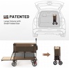 image:imageTIMBER RIDGE 400L Large Capacity Folding Double Decker Wagon with Brakes 54 Extra Long Extender Wagon Cart 450lbs Heavy Duty Collapsible Cart AllTerrain Big Wheels for Camping Sports ShoppingTan With Brakes