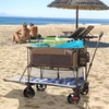 image:imageTIMBER RIDGE 400L Large Capacity Folding Double Decker Wagon with Brakes 54 Extra Long Extender Wagon Cart 450lbs Heavy Duty Collapsible Cart AllTerrain Big Wheels for Camping Sports ShoppingTan With Brakes