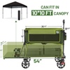 image:imageTIMBER RIDGE 400L Large Capacity Folding Double Decker Wagon with Brakes 54 Extra Long Extender Wagon Cart 450lbs Heavy Duty Collapsible Cart AllTerrain Big Wheels for Camping Sports ShoppingGreen With Brakes