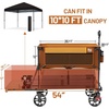 image:imageTIMBER RIDGE 400L Large Capacity Folding Double Decker Wagon with Brakes 54 Extra Long Extender Wagon Cart 450lbs Heavy Duty Collapsible Cart AllTerrain Big Wheels for Camping Sports ShoppingOrange With Brakes