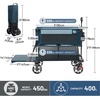 image:imageTIMBER RIDGE 400L Large Capacity Folding Double Decker Wagon with Brakes 54 Extra Long Extender Wagon Cart 450lbs Heavy Duty Collapsible Cart AllTerrain Big Wheels for Camping Sports ShoppingBlue With Brakes