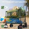 image:imageTIMBER RIDGE 400L Large Capacity Folding Double Decker Wagon with Brakes 54 Extra Long Extender Wagon Cart 450lbs Heavy Duty Collapsible Cart AllTerrain Big Wheels for Camping Sports ShoppingGreen With Brakes