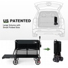 image:imageTIMBER RIDGE 400L Large Capacity Folding Double Decker Wagon with Brakes 54 Extra Long Extender Wagon Cart 450lbs Heavy Duty Collapsible Cart AllTerrain Big Wheels for Camping Sports ShoppingBlack With Brakes