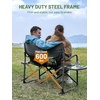 image:imageTIMBER RIDGE Heavy Duty Camping Chair with Compact Size Portable Directors Chair with Side Table and Pocket for Camping Lawn Sports and Fishing Supports Up to 400lbs BlackLoveseat Grey