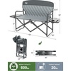 image:imageTIMBER RIDGE Heavy Duty Camping Chair with Compact Size Portable Directors Chair with Side Table and Pocket for Camping Lawn Sports and Fishing Supports Up to 400lbs BlackLoveseat Grey