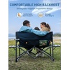 image:imageTIMBER RIDGE Heavy Duty Camping Chair with Compact Size Portable Directors Chair with Side Table and Pocket for Camping Lawn Sports and Fishing Supports Up to 400lbs BlackLoveseat Blue