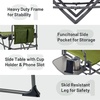 image:imageTIMBER RIDGE Heavy Duty Camping Chair with Compact Size Portable Directors Chair with Side Table and Pocket for Camping Lawn Sports and Fishing Supports Up to 400lbs BlackGreen