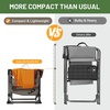 image:imageTIMBER RIDGE Heavy Duty Camping Chair with Compact Size Portable Directors Chair with Side Table and Pocket for Camping Lawn Sports and Fishing Supports Up to 400lbs BlackOrange