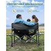 image:imageTIMBER RIDGE Heavy Duty Camping Chair with Compact Size Portable Directors Chair with Side Table and Pocket for Camping Lawn Sports and Fishing Supports Up to 400lbs BlackLoveseat Grey