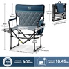 image:imageTIMBER RIDGE Heavy Duty Camping Chair with Compact Size Portable Directors Chair with Side Table and Pocket for Camping Lawn Sports and Fishing Supports Up to 400lbs BlackNavy2 Set