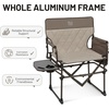 image:imageTIMBER RIDGE Heavy Duty Camping Chair with Compact Size Portable Directors Chair with Side Table and Pocket for Camping Lawn Sports and Fishing Supports Up to 400lbs BlackTan