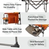 image:imageTIMBER RIDGE Heavy Duty Camping Chair with Compact Size Portable Directors Chair with Side Table and Pocket for Camping Lawn Sports and Fishing Supports Up to 400lbs BlackOrange