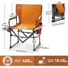 image:imageTIMBER RIDGE Heavy Duty Camping Chair with Compact Size Portable Directors Chair with Side Table and Pocket for Camping Lawn Sports and Fishing Supports Up to 400lbs BlackOrange