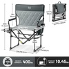 image:imageTIMBER RIDGE Heavy Duty Camping Chair with Compact Size Portable Directors Chair with Side Table and Pocket for Camping Lawn Sports and Fishing Supports Up to 400lbs BlackGrey