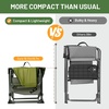 image:imageTIMBER RIDGE Heavy Duty Camping Chair with Compact Size Portable Directors Chair with Side Table and Pocket for Camping Lawn Sports and Fishing Supports Up to 400lbs BlackGreen