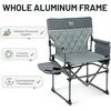 image:imageTIMBER RIDGE Heavy Duty Camping Chair with Compact Size Portable Directors Chair with Side Table and Pocket for Camping Lawn Sports and Fishing Supports Up to 400lbs BlackGrey