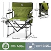 image:imageTIMBER RIDGE Heavy Duty Camping Chair with Compact Size Portable Directors Chair with Side Table and Pocket for Camping Lawn Sports and Fishing Supports Up to 400lbs BlackGreen