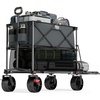 image:imageTIMBER RIDGE 400L Large Capacity Folding Double Decker Wagon with Brakes 54 Extra Long Extender Wagon Cart 450lbs Heavy Duty Collapsible Cart AllTerrain Big Wheels for Camping Sports ShoppingGray With Brakes