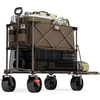 image:imageTIMBER RIDGE 400L Large Capacity Folding Double Decker Wagon with Brakes 54 Extra Long Extender Wagon Cart 450lbs Heavy Duty Collapsible Cart AllTerrain Big Wheels for Camping Sports ShoppingTan With Brakes