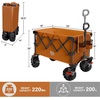 image:imageTIMBER RIDGE Outdoor Collapsible Folding Wagon with Brakes and Cup Holders 500lbs Heavy Duty All Terrain Wheels Utility Cart for Shopping Camping Garden Sports OrangeOrange