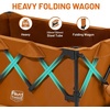 image:imageTIMBER RIDGE Outdoor Collapsible Folding Wagon with Brakes and Cup Holders 500lbs Heavy Duty All Terrain Wheels Utility Cart for Shopping Camping Garden Sports OrangeOrange