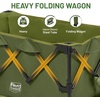 image:imageTIMBER RIDGE Outdoor Collapsible Folding Wagon with Brakes and Cup Holders 500lbs Heavy Duty All Terrain Wheels Utility Cart for Shopping Camping Garden Sports OrangeGreen