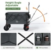 image:imageTIMBER RIDGE Outdoor Collapsible Folding Wagon with Brakes and Cup Holders 500lbs Heavy Duty All Terrain Wheels Utility Cart for Shopping Camping Garden Sports OrangeGray