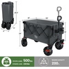 image:imageTIMBER RIDGE Outdoor Collapsible Folding Wagon with Brakes and Cup Holders 500lbs Heavy Duty All Terrain Wheels Utility Cart for Shopping Camping Garden Sports OrangeGray