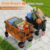 image:imageTIMBER RIDGE Outdoor Collapsible Folding Wagon with Brakes and Cup Holders 500lbs Heavy Duty All Terrain Wheels Utility Cart for Shopping Camping Garden Sports OrangeOrange