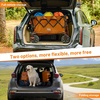 image:imageTIMBER RIDGE Outdoor Collapsible Folding Wagon with Brakes and Cup Holders 500lbs Heavy Duty All Terrain Wheels Utility Cart for Shopping Camping Garden Sports OrangeOrange